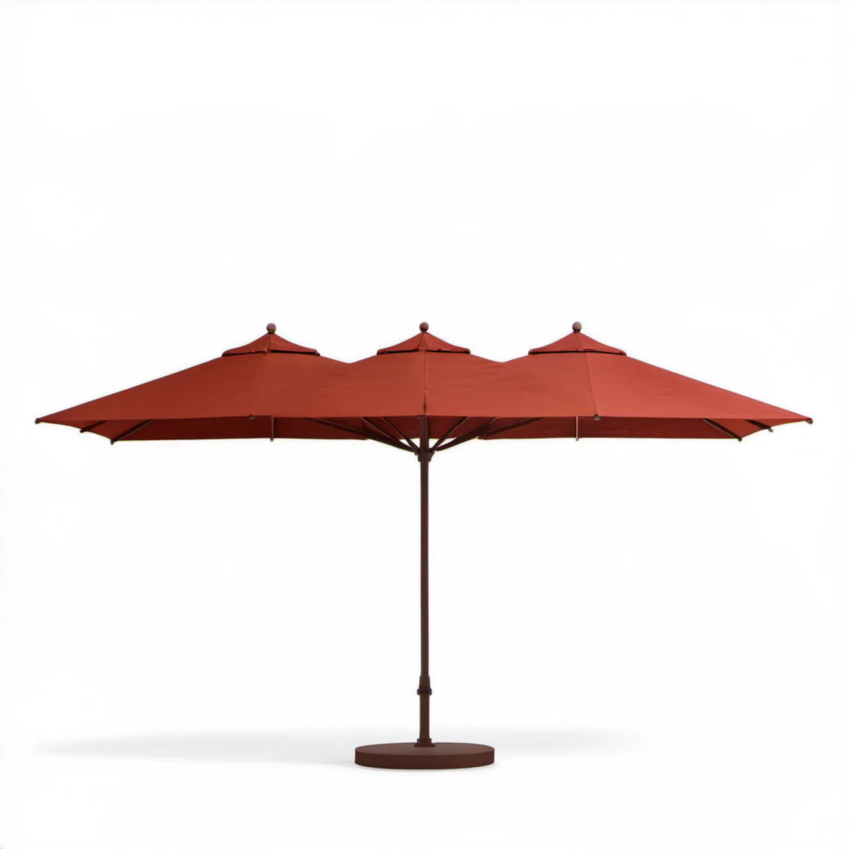 Potrójny parasol ogrodowy prostokątny bordowy 460 x 270 x 240 cm