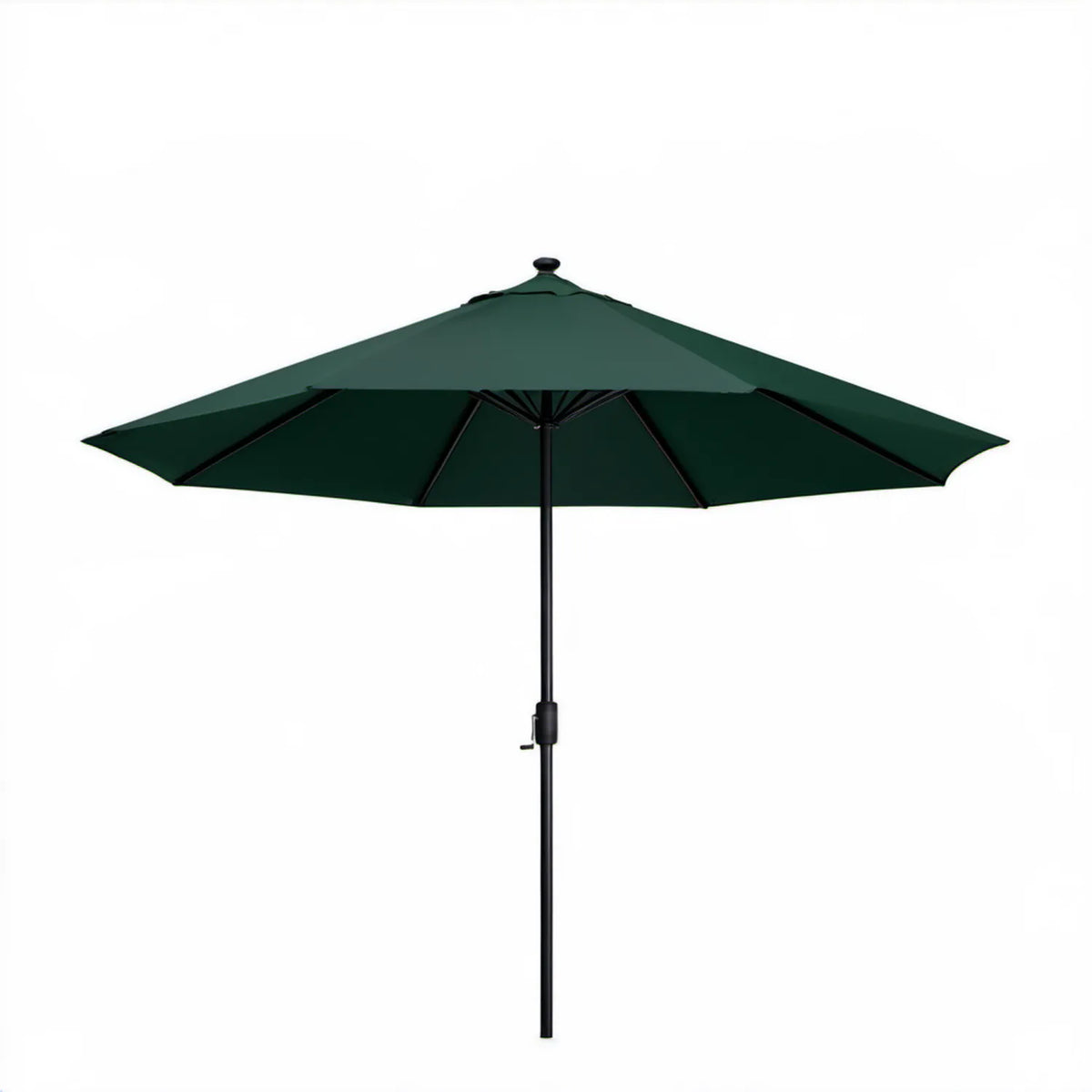 Ośmiokątny parasol ogrodowy Ø300 cm, wysokość 245 cm, ciemnozielony/czarny