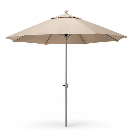 Beżowy okrągły parasol przeciwsłoneczny Ø 300 cm, poliester i aluminium