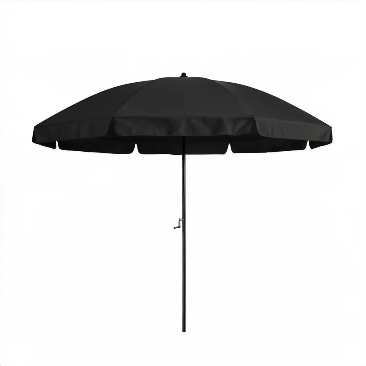 Czarny parasol ogrodowy okrągły Ø300 cm, wysokość 245 cm, poliester i stal