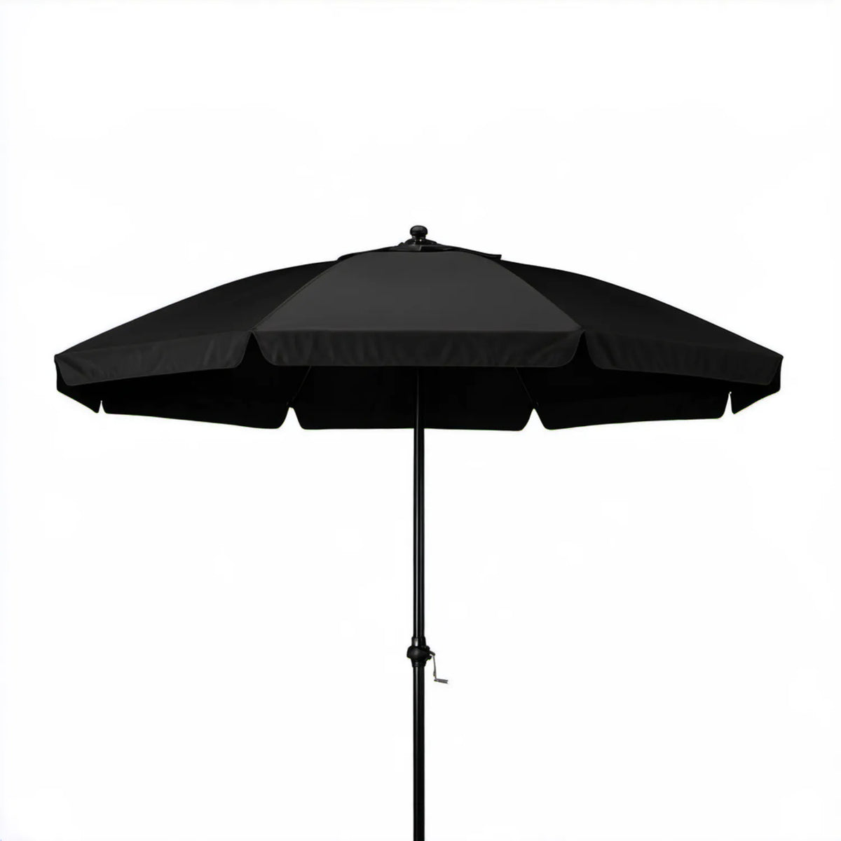 Czarny parasol ogrodowy okrągły Ø270 cm z korbą, poliester i stal