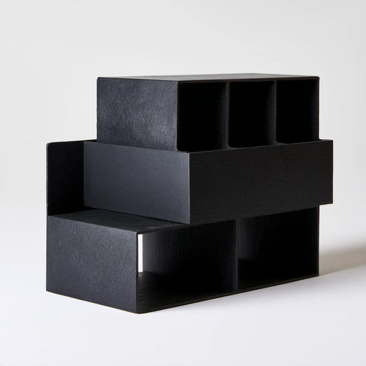 Czarny modułowy regał z płyty MDF 80 x 30 x 80 cm