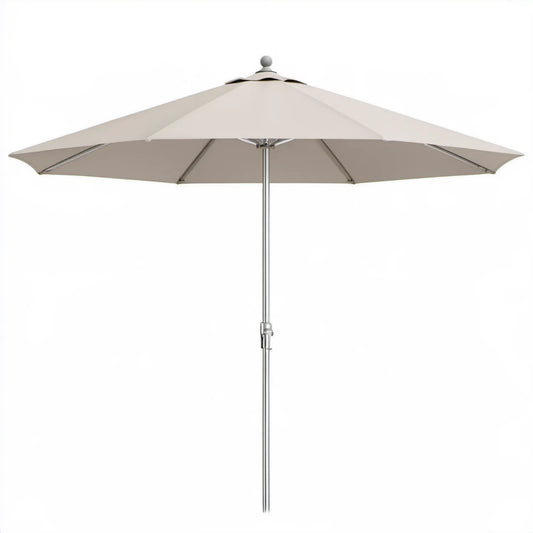 Beżowy ośmiokątny parasol ogrodowy Ø270 cm, wysokość 250 cm