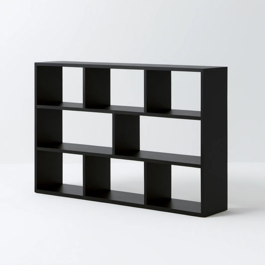 Czarny regał z płyty MDF 120 x 30 x 90 cm