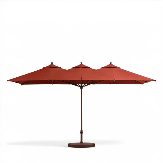 Potrójny parasol ogrodowy prostokątny bordowy 460 x 270 x 240 cm