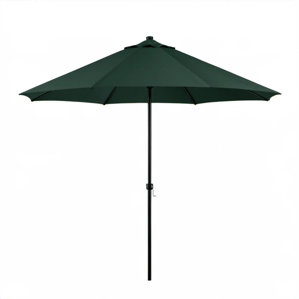 Ciemnozielony parasol ogrodowy okrągły 300 cm z korbą, stal i poliester