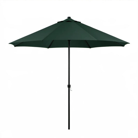 Ciemnozielony parasol ogrodowy okrągły 300 cm z korbą, stal i poliester